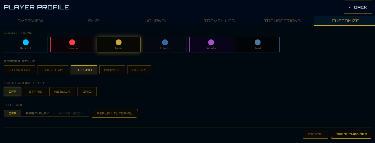 Player profile customization